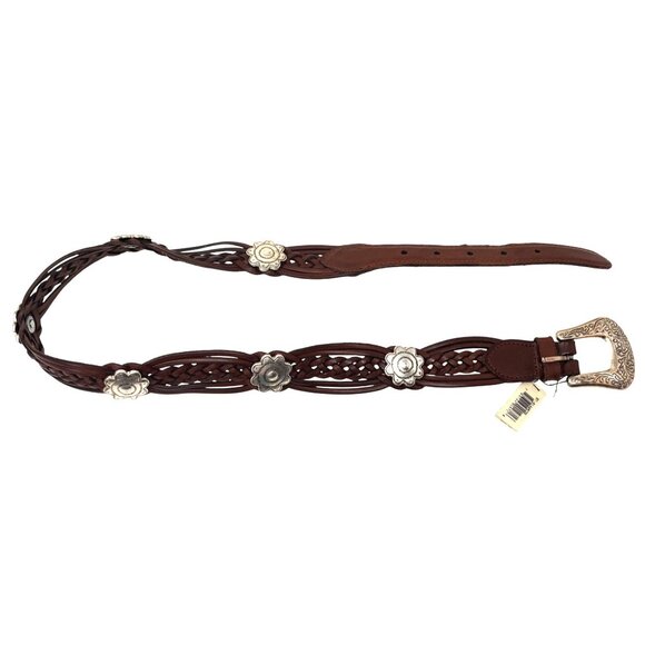 Fossil Brown Leather Belt with Concho Embellishments Size Medium NEW! - Picture 4 of 4